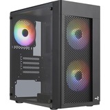 Aerocool Hexform G-BK-V2 , Tower-Gehäuse schwarz, Tempered Glass