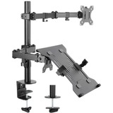 goobay Monitorhalterung mit Laptop-Arm Flex schwarz, für Monitore von 13" - 32" (33 - 81cm)