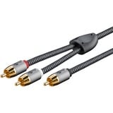 goobay Plus Cinch Y-Kabel schwarz/silber, 3 Meter