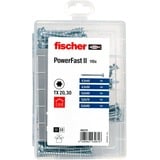 fischer Meisterbox PowerFast II Panhead VG TX, Schrauben-Set 110 Teile, Vollgewinde, verzinkt