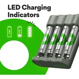 GP Batteries USB Akkuladegerät B441, mit 4 Ladeslots grau, inkl. 4x GP Akkus AAA 850mAh