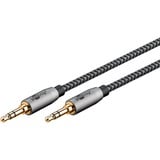 goobay Plus Audio Verbindungskabel AUX 3,5mm stereo schwarz/silber, 2 Meter