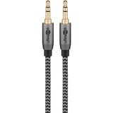 goobay Plus Audio Verbindungskabel AUX 3,5mm stereo schwarz/silber, 2 Meter