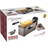 Bestron Cool Zone Fritteuse AF357A grau/schwarz, 2.000 Watt, Ölbehälter 3,5 Liter