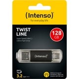 Intenso Twist Line 128 GB, USB-Stick anthrazit/transparent, USB-A 3.2 Gen 1, USB-C 3.2 Gen 1