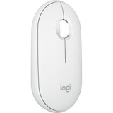 Logitech Pebble Mouse 2 M350s, Maus weiß, Bluetooth, für Windows/macOS/iPadOS/Android/ChromeOS/Linux