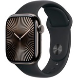 Apple Watch Series 10, Smartwatch schiefer, Titangehäuse, 42 mm, Sportarmband schwarz S/M, Cellular