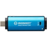 Kingston IronKey Vault Privacy 50 16 GB, USB-Stick hellblau/schwarz, USB-C 3.2 Gen 1