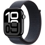 Apple Watch Series 10, Smartwatch schwarz (glänzend), Aluminium, 46 mm, Sport Loop Tinte, Cellular