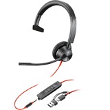 Poly Poly Blackwire 3315, Headset schwarz, Mono, USB-C, Microsoft Teams Version