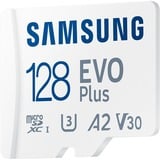 SAMSUNG EVO Plus 128 GB microSDXC (2024), Speicherkarte weiß, UHS-I U1, Class 10, V10, A1