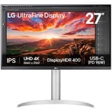 LG 27UP850K-W, LED-Monitor 68.6 cm (27 Zoll), silber/schwarz, UltraHD/4K, IPS, USB-C