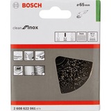 Bosch Topfbürste Clean for Inox, Ø 65mm, gewellt 0,3mm Edelstahldraht, M14, für Winkelschleifer