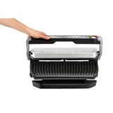 Tefal OptiGrill XL GC724D, Kontaktgrill edelstahl (gebürstet)/schwarz, 2.000 Watt