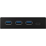 ICY BOX IB-HUB1418-i3, Frontpanel schwarz, 3x USB 3.0 Type-A, 1x USB Type-C