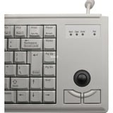 CHERRY Compact-Keyboard G84-4400, Tastatur hellgrau, US-Layout, Cherry Mechanisch, integr. Trackball