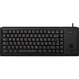 CHERRY Slim Line G84-4400, Tastatur schwarz, DE-Layout, Cherry Mechanisch, integr. Trackball