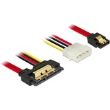 DeLOCK Adapterkabel SATA 7Pin + 5,25"-4Pin > SATA 22Pin schwarz/rot, 30cm, 22Pin-Stecker gerade