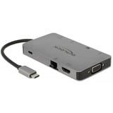 DeLOCK USB-C Dockingsstation 4K, Dockingstation silber, HDMI, VGA, USB-A, RJ-45