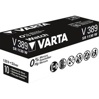 VARTA Silberoxid-Knopfzelle 389, Batterie silber, 10 Stück