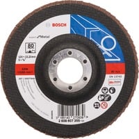 Bosch Fächerschleifscheibe X551 Expert for Metal, Ø 125mm, K80 Bohrung 22,23mm, gerade