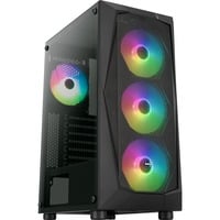 Aerocool Falcon A-BK-v2 , Tower-Gehäuse schwarz, Tempered Glass