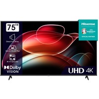 Hisense 75A6K, LED-Fernseher 189 cm (75 Zoll), schwarz, UltraHD/4K, Triple Tuner, HDR