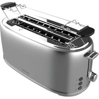 Cecotec Langschlitz-Toaster Toast&Taste 1600 Retro Double Inox edelstahl, 1.630 Watt, für 4 Scheiben Toast