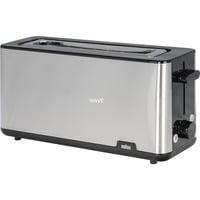 Braun Langschlitz-Toaster PurShine HT 1610 BK edelstahl/schwarz, 1.030 Watt, für 2 Scheiben Toast