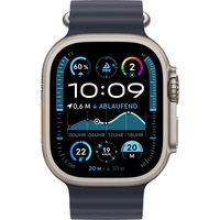 Apple Watch Ultra 2, Smartwatch grau, 49 mm, Ocean Armband Marine, Titangehäuse, Cellular