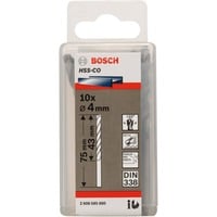 Bosch Metall-Spiralbohrer HSS-Co, Ø 4mm Arbeitslänge 43mm, 10 Stück