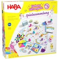 HABA Einhorn Glitzerglück - Spielesammlung, Brettspiel 