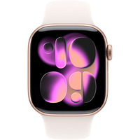 Apple Watch Series 11, Smartwatch roségold, Aluminium, 42 mm, Sportarmband blassrosa S/M, Cellular
