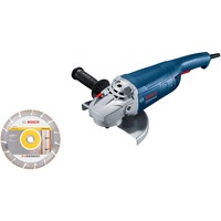 Bosch Winkelschleifer GWS 20-230 P Professional blau, 2.000 Watt, inkl. Diamanttrennscheibe