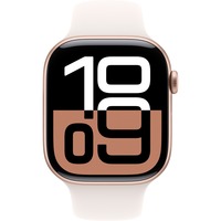 Apple Watch Series 10, Smartwatch roségold, Aluminium, 46 mm, Sportarmband blassrosa M/L, Cellular