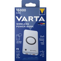 VARTA Wireless Powerbank 15.000 weiß, 15.000 mAh, Qi, Power Delivery, Quick Charge 3.0