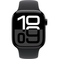 Apple Watch Series 10, Smartwatch schwarz (glänzend), Aluminium, 42 mm, Sportarmband schwarz M/L, Cellular