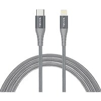 Nevox USB 2.0 Adapterkabel, USB-C Stecker > Lightning Stecker silber/grau, 1 Meter, PD, gesleevt