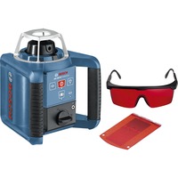 Bosch Rotationslaser GRL 300 HV Professional blau/schwarz, rote Laserlinie und Lotpunkt, mit Halterung WM 4 und Laser-Empfänger LR 1, im Koffer