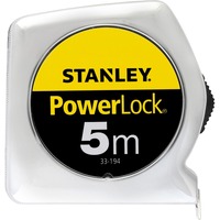 Stanley Bandmaß Powerlock, 5 Meter gelb/chrom, 19mm, Kunststoffgehäuse
