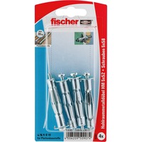 fischer Hohlraum-Metalldübel HM 5x52 S K silber, 4 Stück, mit Schraube