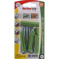 fischer Spreizdübel SX GREEN 10x50 S K grün, 5 Stück, mit Schraube