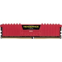 Corsair DIMM 8 GB DDR4-2400  , Arbeitsspeicher rot, CMK8GX4M1A2400C16R, Vengeance LPX, INTEL XMP