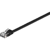 goobay Patchkabel RJ45 Stecker > RJ45 Stecker CAT.6 U/UTP schwarz, 2 Meter, Flachkabel