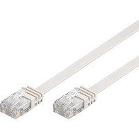 goobay Patchkabel RJ-45 Stecker > RJ-45 Stecker weiß, 50cm, flach, Cat.5e U/UTP